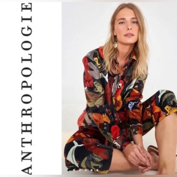 Anthropologie Pants - FARM RIO/ANTHROPOLOGIE AMAZONIAN ANIMALS VELOUR JUMPSUIT-2
